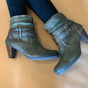 PIKOLINO Brand	MOSS GREEN ANKLE BOOT W/SIDE ZIPPER